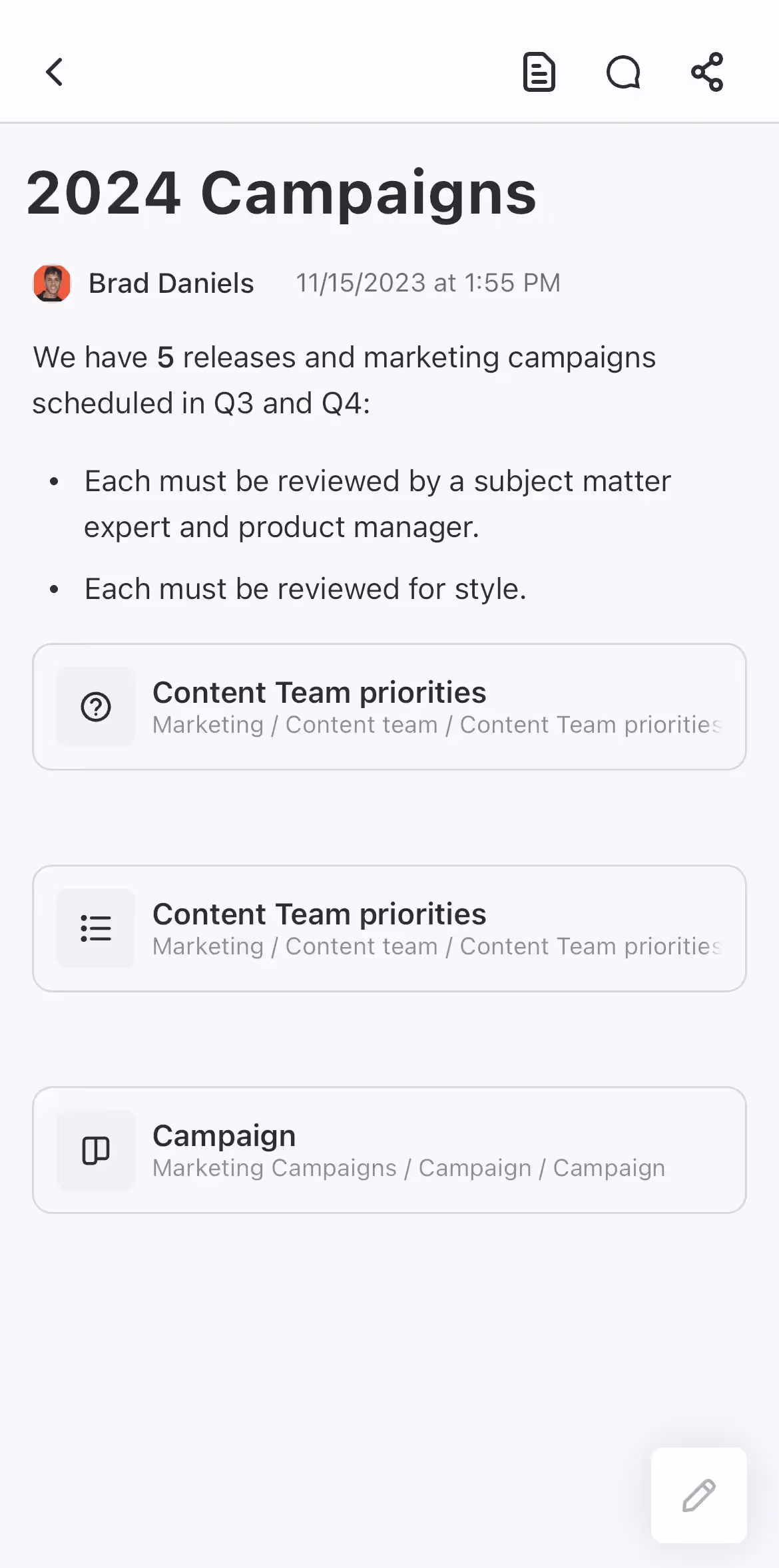 Use Docs on ClickUp Mobile App